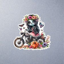 Zombie Biker Girl Car Sticker Decal - Water Bottle - Laptop - Toolbox - Zombie 2