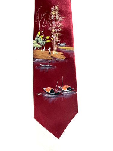 Hand painted 100 silk necktie - hand,