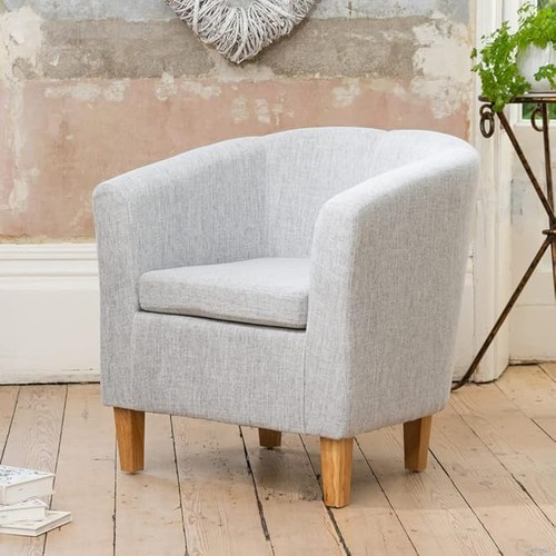 Light grey hessian fabric tub - light,