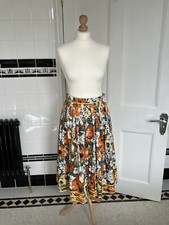 Dirndl Skirt, Orange Flowers