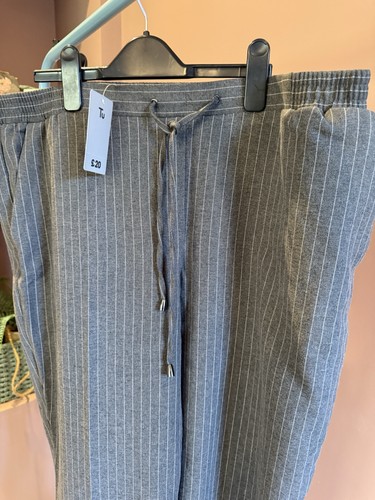 Grey pinstripe ladies - , trousers