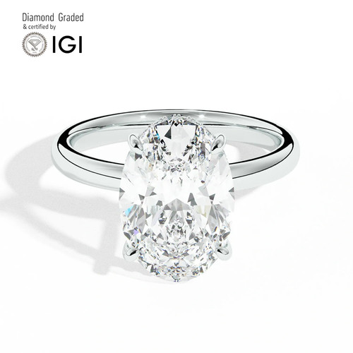 Oval diamond engagement ring - diamond,
