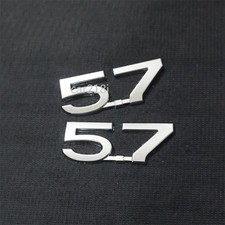 2x Chrome 5.7 Silver Metal Decal Sticker Badge Emblem Motors Trunk V8 Auto Sport