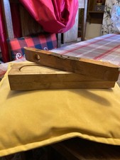 vintage wooden pencil box and small boat shape spirit level
