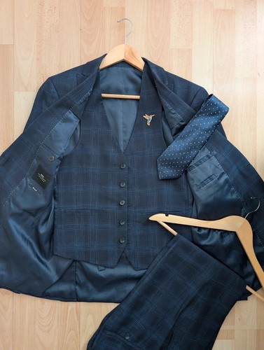 Moss london navy plaid piece - navy,