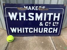 Original Blue & White Enamel Sign "Makers W.H.Smith & Co Ltd Whitchurch" c.1920