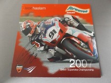 8" x 8" RIDER INFO CARD HAND SIGNED BY LEON HASLAM - AIRWAVES DUCATI