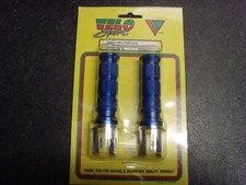 KAWASAKI ANODISED BLUE FRONT FOOT PEGS/RESTS NEW OLD STOCK #DD