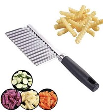 Crinkle Cutter Stainless Steel Potato Chip Salad Vegetable Wavy Cutter chopper 