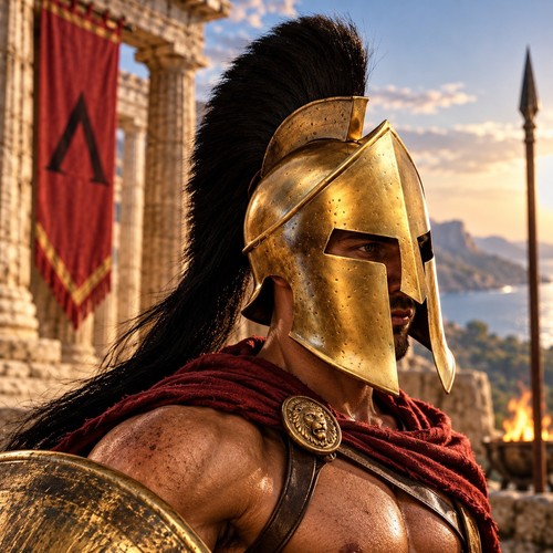 Roman spartan warrior helmet - spartan,