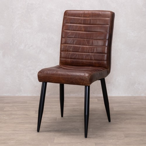 Chestnut brown leather dining - brown,