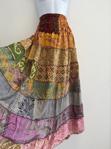 Gypsy maxi skirt long tiered - maxi,