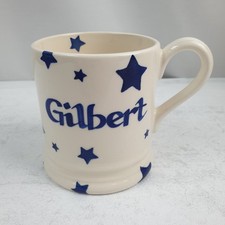 Emma Bridgewater Blue Star Mug Personalised with 'Gilbert' Name Cup Gift
