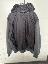 Paul & Shark Hooded Grey Bomber Jacket XXL Nylon Cotton Mix A/W 2016 made Italy 