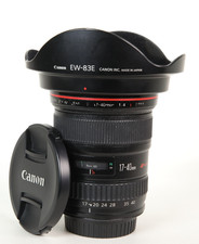 Canon EF 17-40mm F4 L USM Lens, Both Lens Caps & Hood, Manual Focus Only