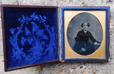 NO RESRV Ambrotype Victorian Photograph in Original Leather Case Vintage Antique