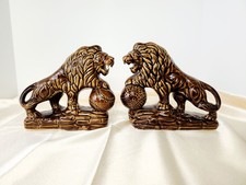 Pair of Vintage Glazed Lions
