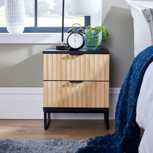 Modern black wood bedside - wood,