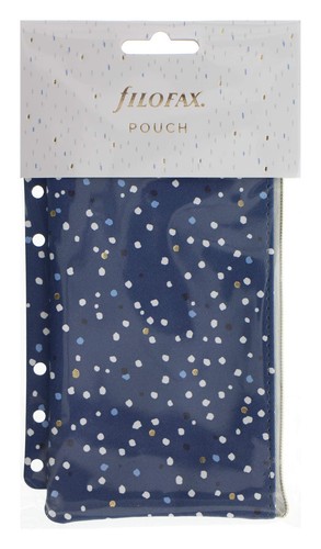 Indigo patterned zipper pouch - indigo,