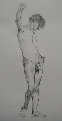 Male nude pencil - , drawing