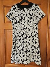 Ladies Daisy Black And Cream Dress With Peter Pan Collar. UK Size 10. Back Zip.