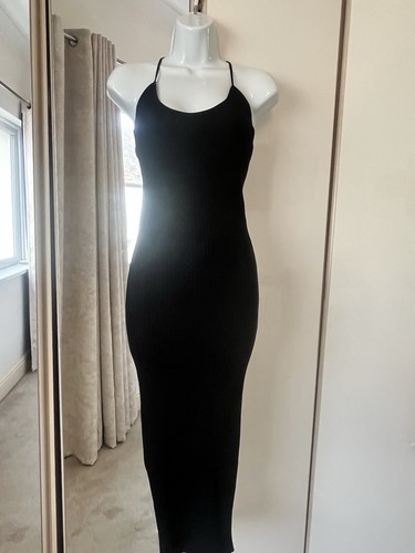 Zara black ribbed backless - black,
