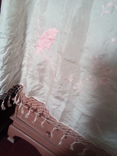 Antique silk fringed piano - silk,