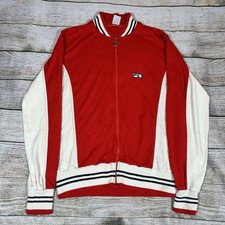 Fila Settanta Track Jacket Mens L Red White Blue Zip Up Retro Bjorn Borg Vintage