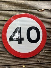 Uk 40mph Road Sign 600x600cm Mancave Garages 