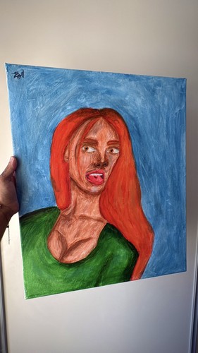 Original acrylic portrait - original,