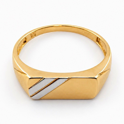 9ct yellow gold mens signet - yellow,