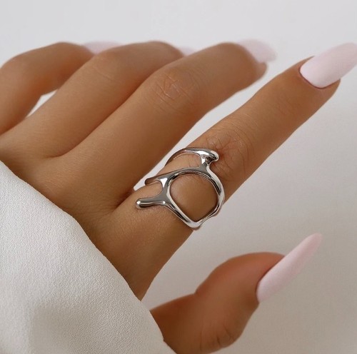 925 silver ring modernist - silver,
