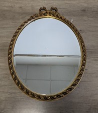 Vintage Regency Style Gold Decorative Oval Gilt Wall Mirror - Shabby Chic