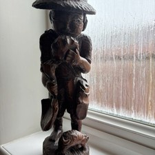 Large Impressive Hand Carved Wooden Sculpture of A Man