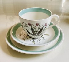 1960s Vintage Alfred Meakin Trio in Hedgerow Pattern Good Cond Cup Saucer Plate