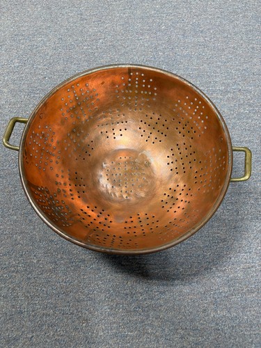 Vintage copper colander - copper,