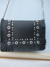 Black Shoulder Bag with metal detail - great for parties? VGC by Zara