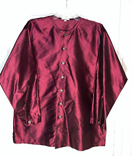 Dosa Tunic Top 100% Silk Sz 1 (S) Purple Irridescent Button.  c748