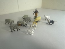 Britains Vintage Farm Animals Sheep Ram Lamb Shepherd Dog 1:32 Scale Figures VGC