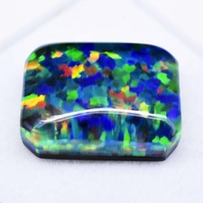 9.60ct 15x11mm Doublet Natural Black Fire Opal Sparkling Loose Gemstone Unheated