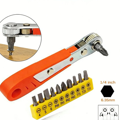 Mini ratchet wrench - 1/4", hex