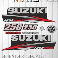 Suzuki 250 hp Four Stroke outboard engine decal sticker set kit reproduction
