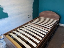 Walnut And Black Glass Single