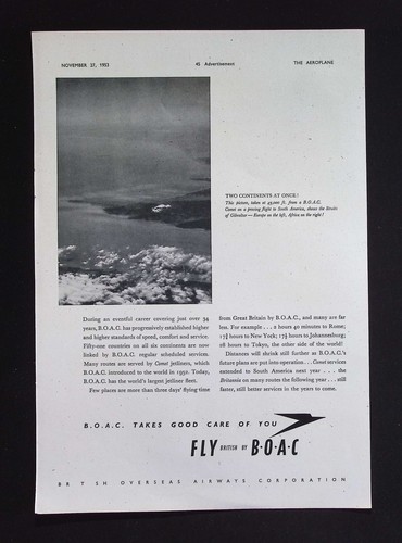 Original 1953 advert boac - original,