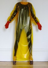 Long PVC Dress Robe Shirt, Mens Womens Sauna Tee Plastic Vinyl Enclosure 