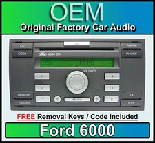 Ford 6000 CD player, Ford Focus car stereo radio with FREE removal keys CDDJ