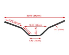 Motorbike Handlebars 22mm 7/8" Street Bike Scrambler with 5" Rise