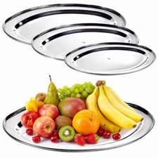 Silver Effect Oval Serving