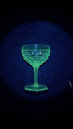 Vintage uranium glass sherbet - glass,
