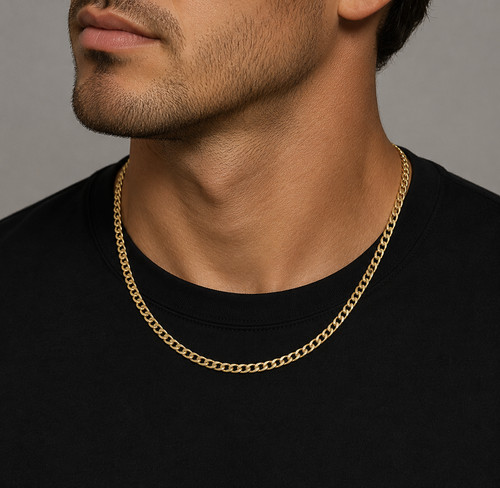 Gold curb chain solid 5 - gold,